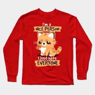 Cat not a people person Long Sleeve T-Shirt